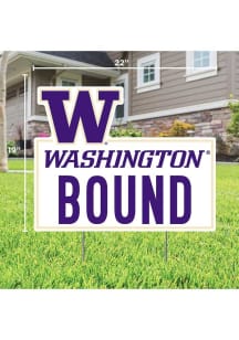 Washington Huskies School Bound Yard Sign - White