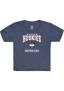 Summit Sportswear UConn Huskies Youth Navy Blue Men's Track & Field Short Sleeve T-Shirt