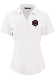 Cutter and Buck Houston Dynamo Womens White Forge Eco Polo Short Sleeve Polo Shirt