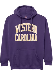 Western Carolina Mens Purple Arch Name Long Sleeve Hoodie