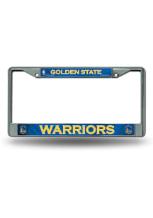 Golden State Warriors Decal Chrome License Plate Frame - Silver