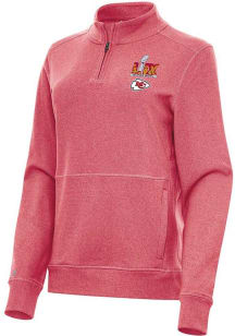 Antigua Kansas City Chiefs Womens Red 2024 Super Bowl Bound Crush Qtr Zip