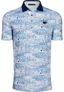 Greyson Penn State Nittany Lions Mens White Campus Scene Short Sleeve Fashion Polo