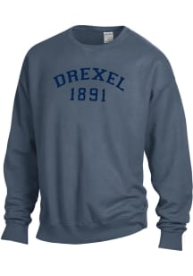 Gear For Sports Drexel Dragons Mens Blue Garment Dyed Crew Long Sleeve Crew Sweatshirt