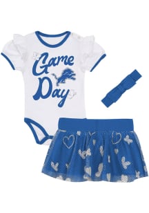 Detroit Lions Infant Girls Blue Hitter Up Set Top and Bottom