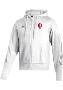 Adidas Indiana Hoosiers Mens White Primary Logo Long Sleeve Full Zip Jacket