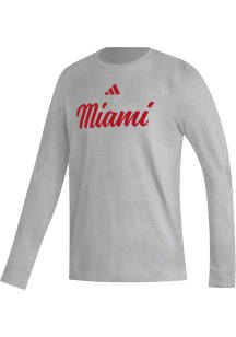 Adidas Miami RedHawks Grey Fresh Long Sleeve T Shirt