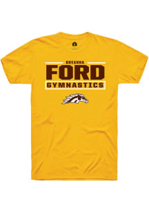 Breanna Ford Western Michigan Broncos Gold NIL Stacked Box Short Sleeve Player T Shirt