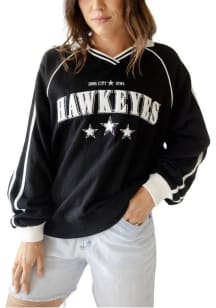 Gameday Social Iowa Hawkeyes Womens Black Sunday Slate Crew Sweatshirt