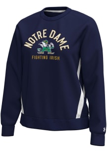 Under Armour Notre Dame Fighting Irish Womens Navy Blue Double Knit Crew Sweatshirt