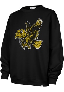 47 Iowa Hawkeyes Womens Black Oversized Vintage Crew Sweatshirt