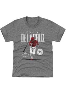 Elly De La Cruz Cincinnati Reds Youth Grey Elly De La Cruz Cincinnati Card Player Tee