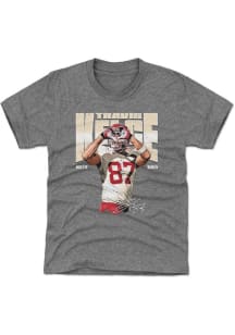 Travis Kelce Kansas City Chiefs Youth Grey Kelce KC Heart Player Tee