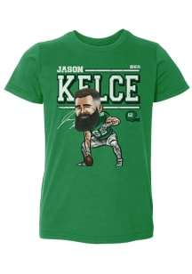 Jason Kelce Philadelphia Eagles Toddler Kelly Green Cartoon Short Sleeve Player T Shirt