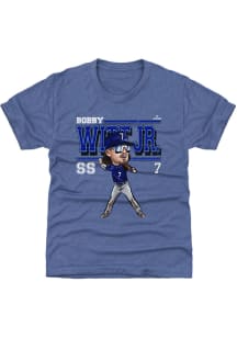 Bobby Witt Jr Kansas City Royals Youth Blue Cartoon Player Tee