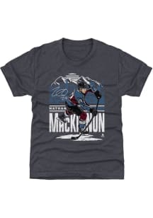 Nathan MacKinnon Colorado Avalanche Youth Navy Blue Skyline Player Tee