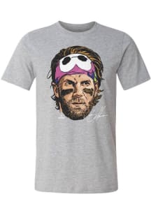 Bryce Harper Philadelphia Phillies Grey Headband Short Sleeve Fashion Player T Shirt