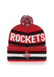 47 Houston Rockets Red Bering Cuff Pom Mens Knit Hat