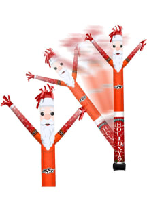 Oklahoma State Cowboys Black Outdoor Inflatable Santa team color and team logo