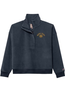 Notre Dame Fighting Irish Womens Navy Blue Corded Qtr Zip