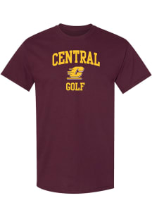 Central Michigan Chippewas Maroon Golf Short Sleeve T Shirt