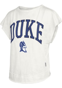Pressbox Duke Blue Devils Womens White Nelson Movement Short Sleeve T-Shirt