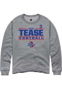 Micah Tease Tulsa Golden Hurricane Mens Graphite Football NIL Stacked Box Player Crew