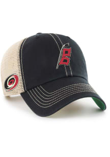 47 Carolina Hurricanes Alternate Logo Side Patch Trawler Clean Up Adjustable Hat - Black