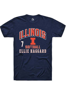 Ellie Haggard  Illinois Fighting Illini Navy Blue Rally NIL Arch Logo Short Sleeve T Shirt