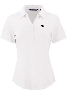 Cutter and Buck Iowa Hawkeyes Womens White Forge Eco Polo Short Sleeve Polo Shirt