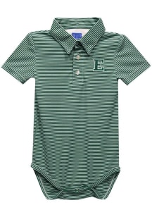 Vive La Fete Eastern Michigan Eagles Baby Green Pencil Stripe Short Sleeve One Piece Polo