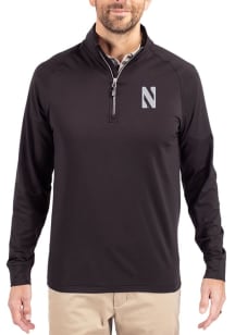 Cutter and Buck Northwestern Wildcats Mens Purple Adapt Eco Knit Long Sleeve Qtr Zip Pullover