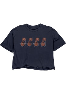 Syracuse Orange Womens Navy Blue Boyfriend Short Sleeve T-Shirt