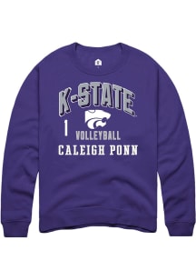 Caleigh Ponn K-State Wildcats Mens Purple NIL Arch Logo Player Crew