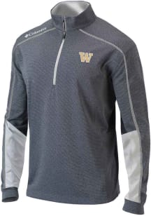 Columbia Washington Huskies Mens White Heat Seal Omni Wick Shotgun 2.0 Long Sleeve Qtr Zip Pullove..