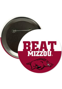 Arkansas Razorbacks 3" Beat Missouri Button - Red