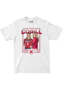 Kenna Cogill Nebraska Cornhuskers White Illustrated Tee Short Sleeve Fashion Player T Shirt