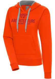 Antigua Virginia Tech Hokies Womens Orange VA TECH Architecture Victory Hooded Sweatshirt