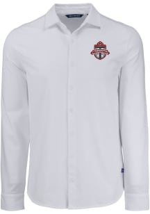 Cutter and Buck Toronto FC Mens White Advantage Soft Pique Long Sleeve Dress Shirt
