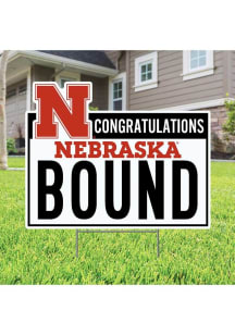 Nebraska Cornhuskers School Bound Yard Sign - White