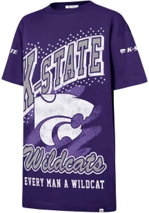 47 K-State Wildcats Womens Purple Gemstone Swash Short Sleeve Dress