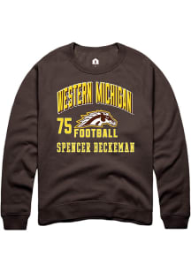 Spencer Beckeman Western Michigan Broncos Mens Brown Football NIL Arch Logo Player Crew