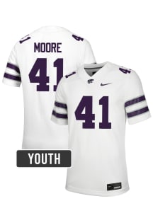 Ashton Moore K-State Wildcats Youth White Nike NIL Name And Number Football Jersey