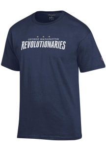 Champion George Washington Revolutionaries Navy Blue Stacked Name Short Sleeve T Shirt