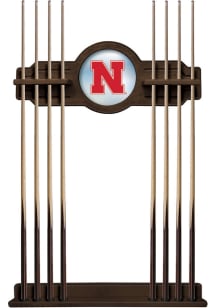 Nebraska Cornhuskers Solid Wood Cue Rack Pool Table