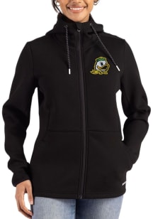 Cutter and Buck Oregon Ducks Womens Black Epic Comfort Full Zip Light Weight Jacket