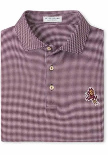 Peter Millar Arizona State Sun Devils Mens Maroon Border Short Sleeve Fashion Polo