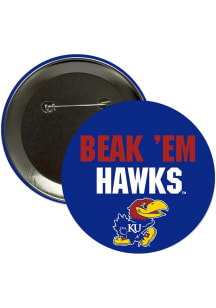 Kansas Jayhawks 3" Beak 'Em Button - Blue