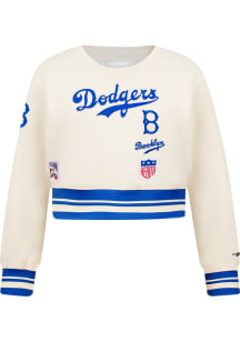 Pro Standard Brooklyn Dodgers Girls White Retro Classics Long Sleeve Sweatshirt
