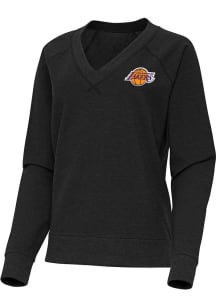 Antigua Los Angeles Lakers Womens Black Varsity Crew Sweatshirt